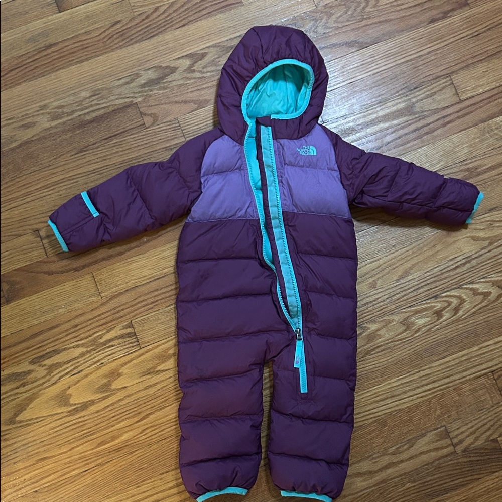 The North Face Kids Puffer Suit - Purple and Teal